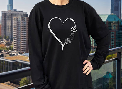 Personalised Favourites Heart Oversized Cotton Mix Sweatshirt