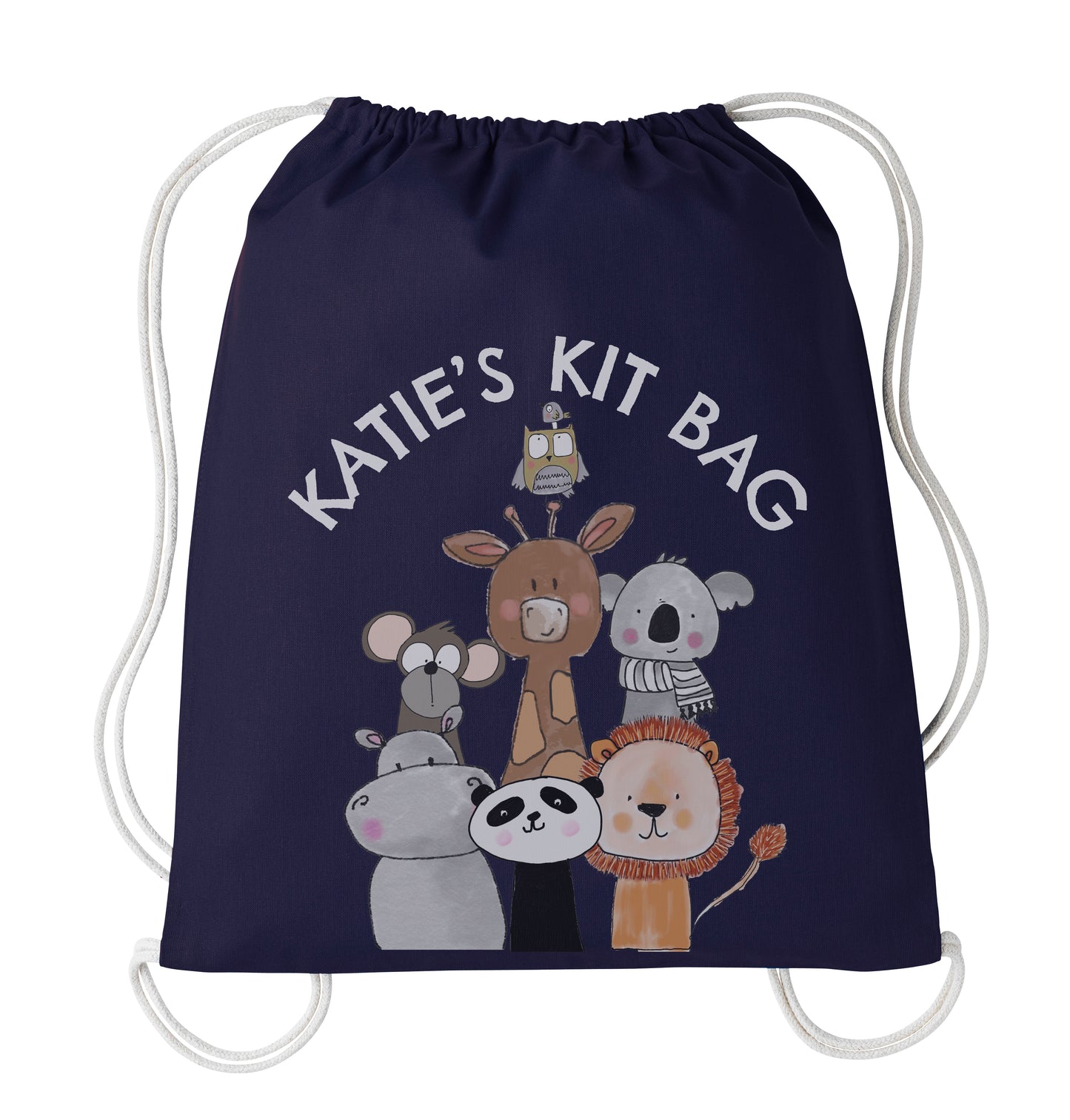 Personalised Animals Drawstring kit bag