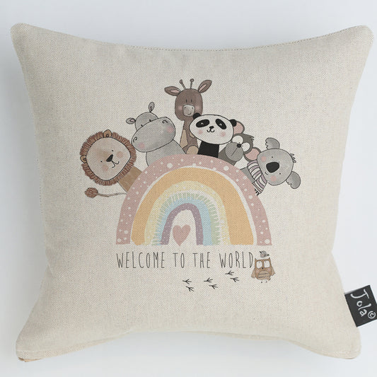 Pastel Rainbow Animals cushion