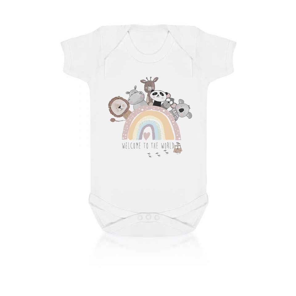 Pastel Rainbow Animals Baby Vest