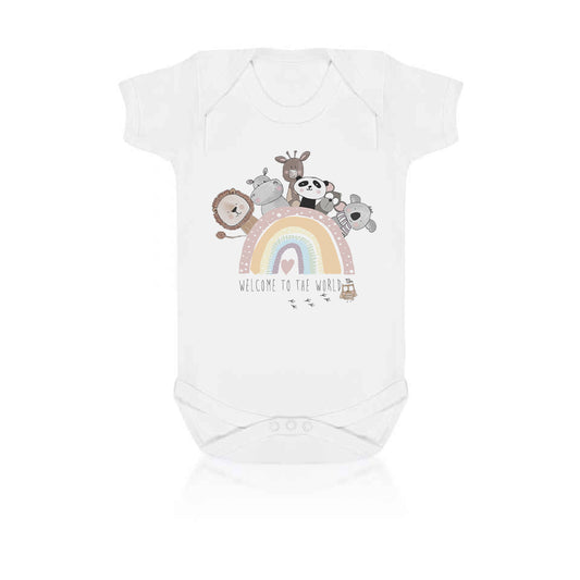 Pastel Rainbow Animals Baby Vest
