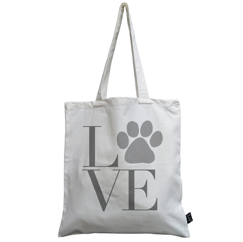 Paw Print LOVE canvas bag
