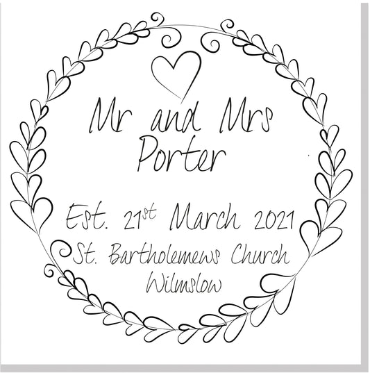 Personalised Wedding square card