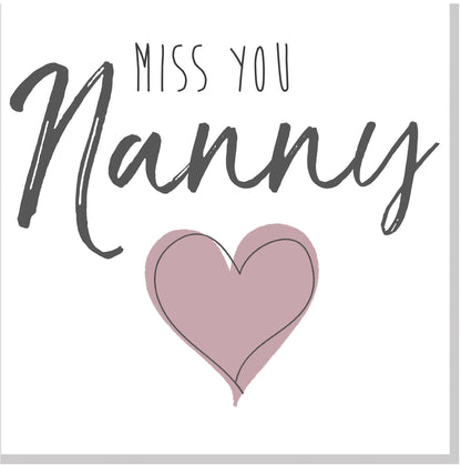 Personalised Miss you Blush heart square card