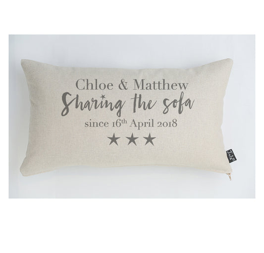 Personalised Sharing the sofa stars cushion