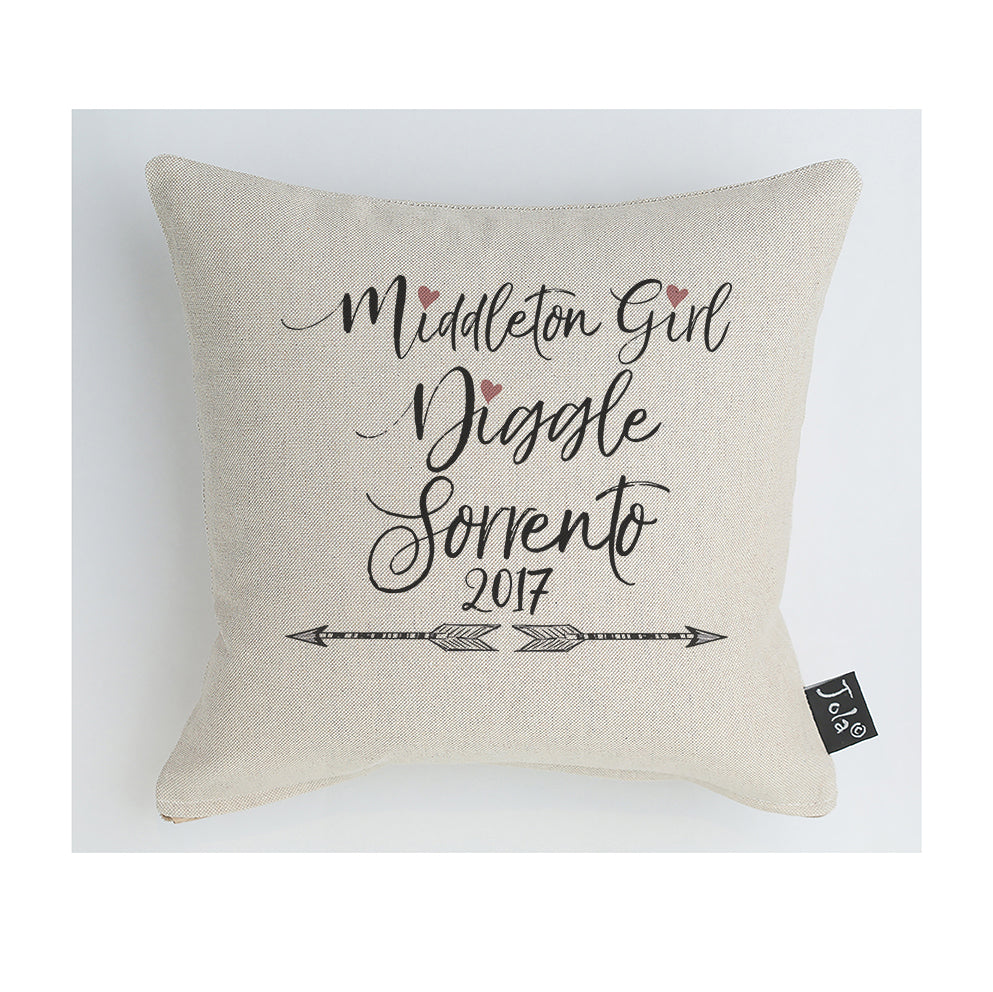 Personalised Arrows cushion