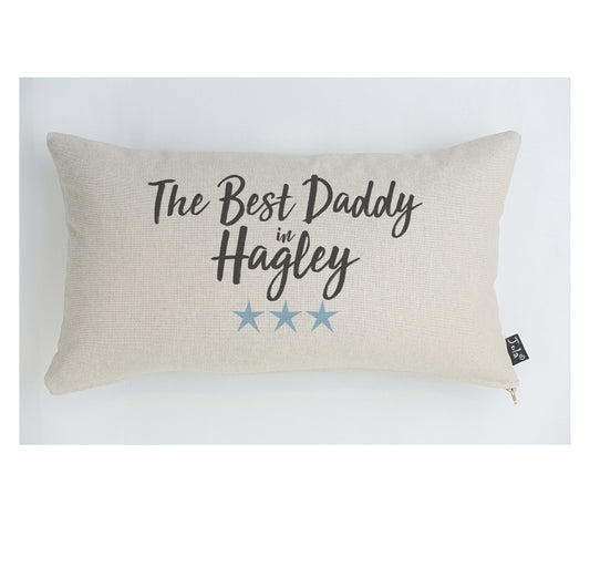 Personalised Best Daddy blue stars city cushion