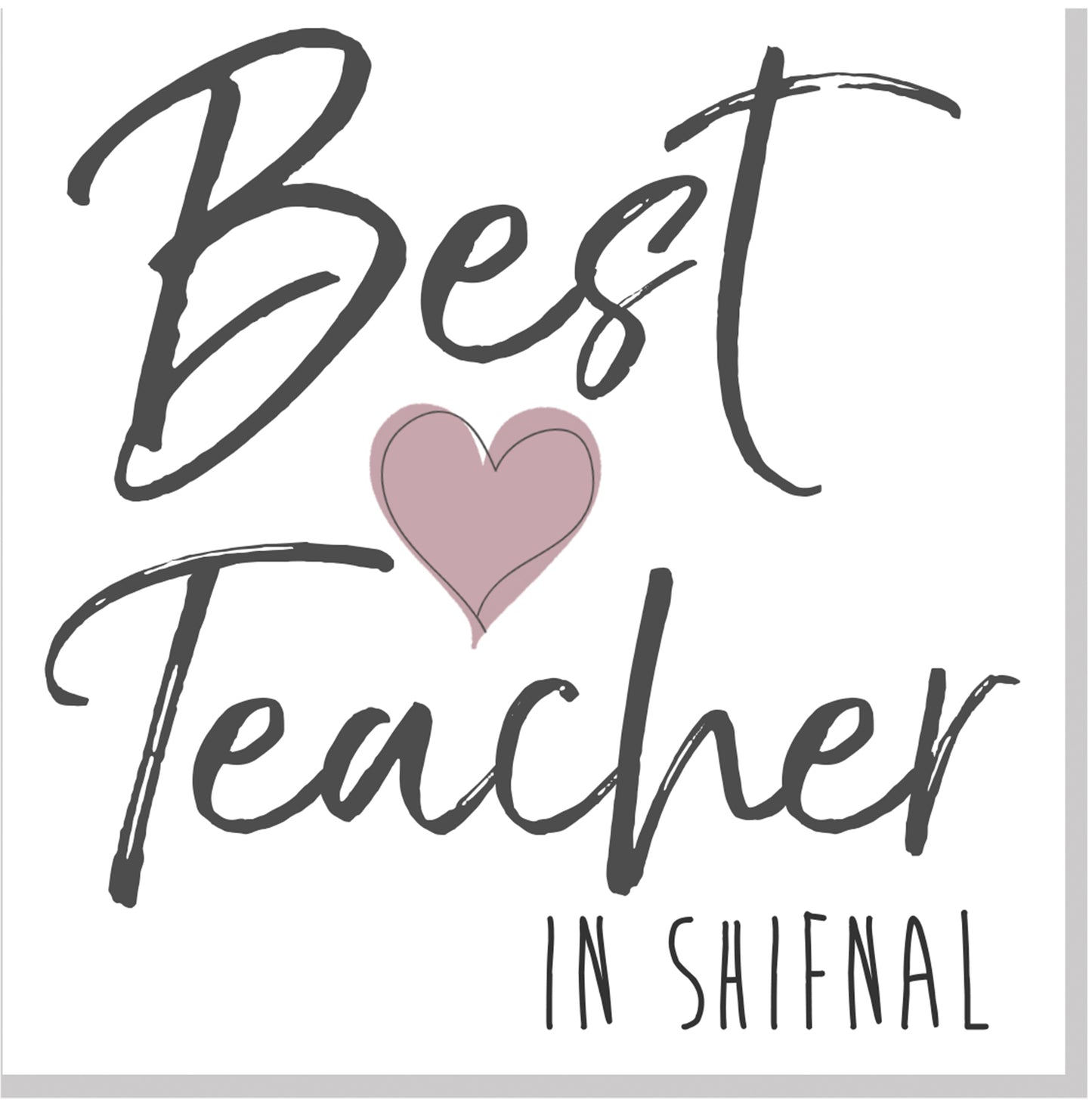 Personalised Best Teacher City pink heart square card