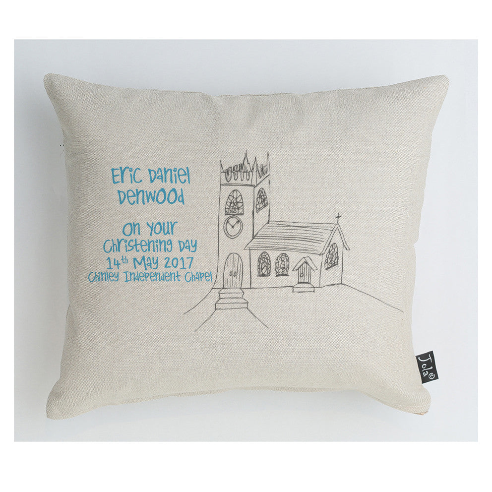 Personalised Christening Church Cushion - Jola Designs