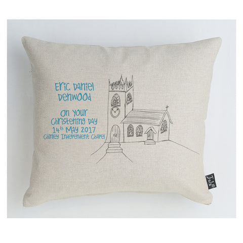 Personalised Christening Church Cushion