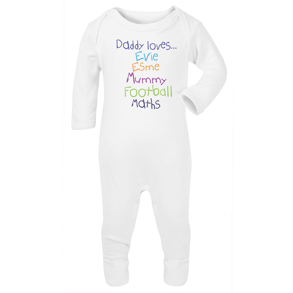 Personalised Daddy Loves Babygrow