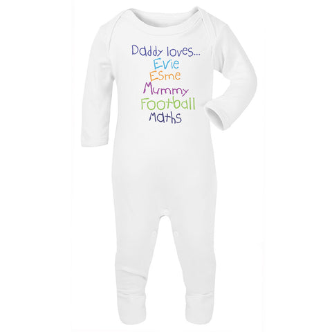 Personalised Daddy Loves Babygrow