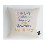 Personalised Daddy Loves cushion