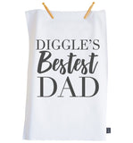 Personalised Bestest Dad City Tea Towel