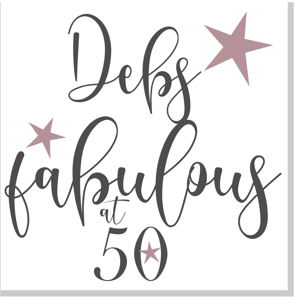 Personalised Fabulous age square card