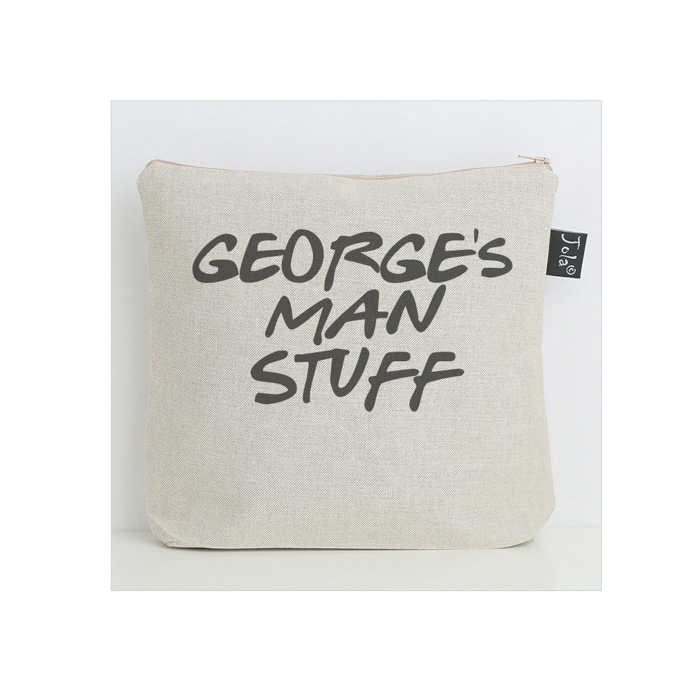Personalised man stuff wash bag