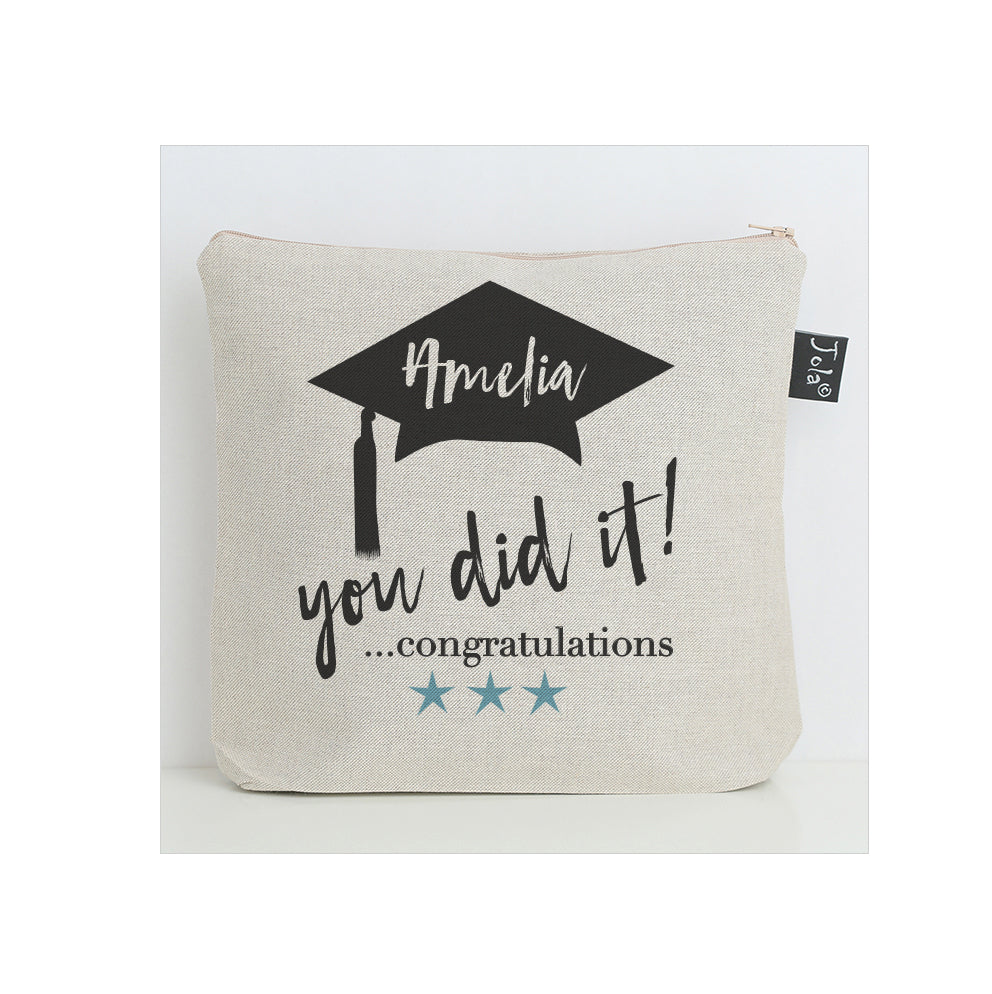 Personalised You did it washbag