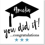 Personalised Congratulations you did it square card