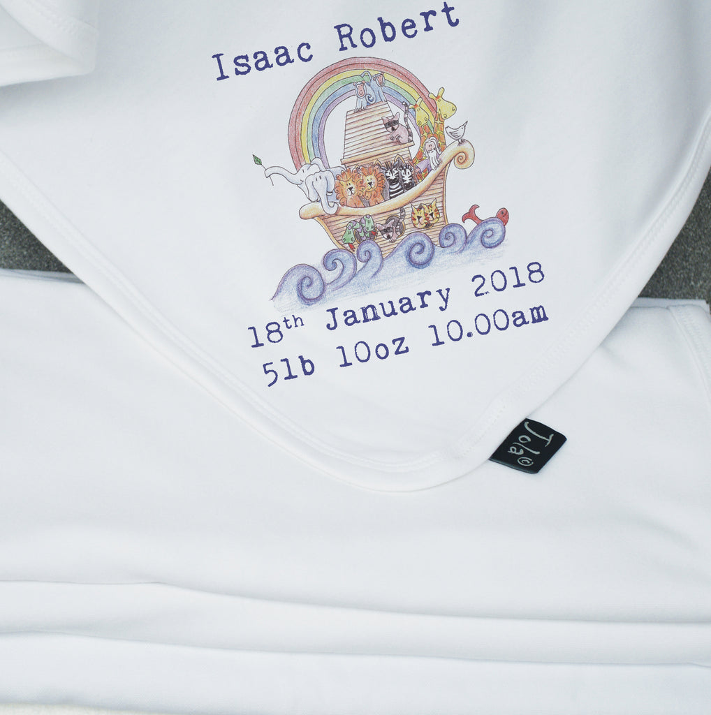 Personalised Noah's Ark blanket