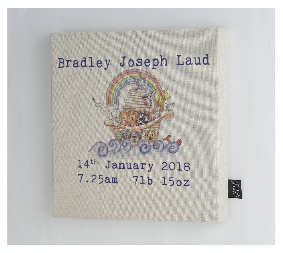 Personalised Noah's Ark Baby canvas frame