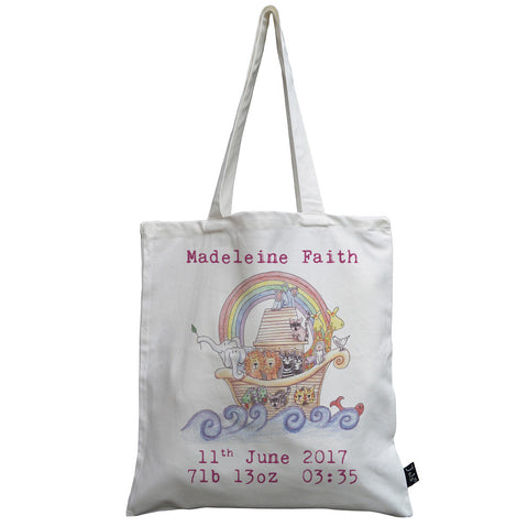 Personalised Noah's Ark canvas bag