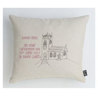 Personalised Christening Church Cushion - Jola Designs