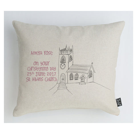 Personalised Christening Church Cushion