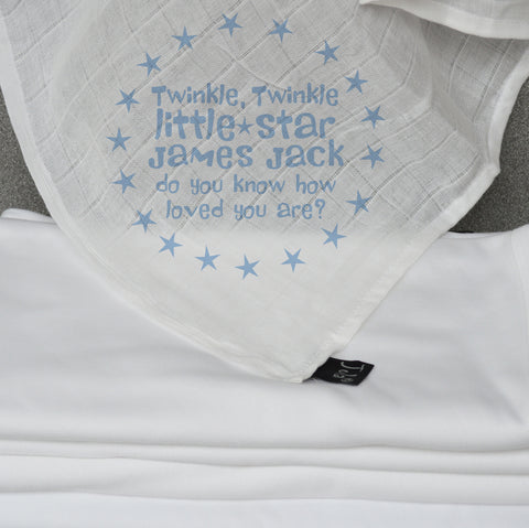 Personalised Twinkle Baby Muslin Square