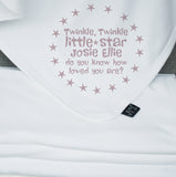Twinkle personalised blanket