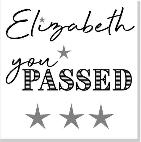 Personalised you passed square card