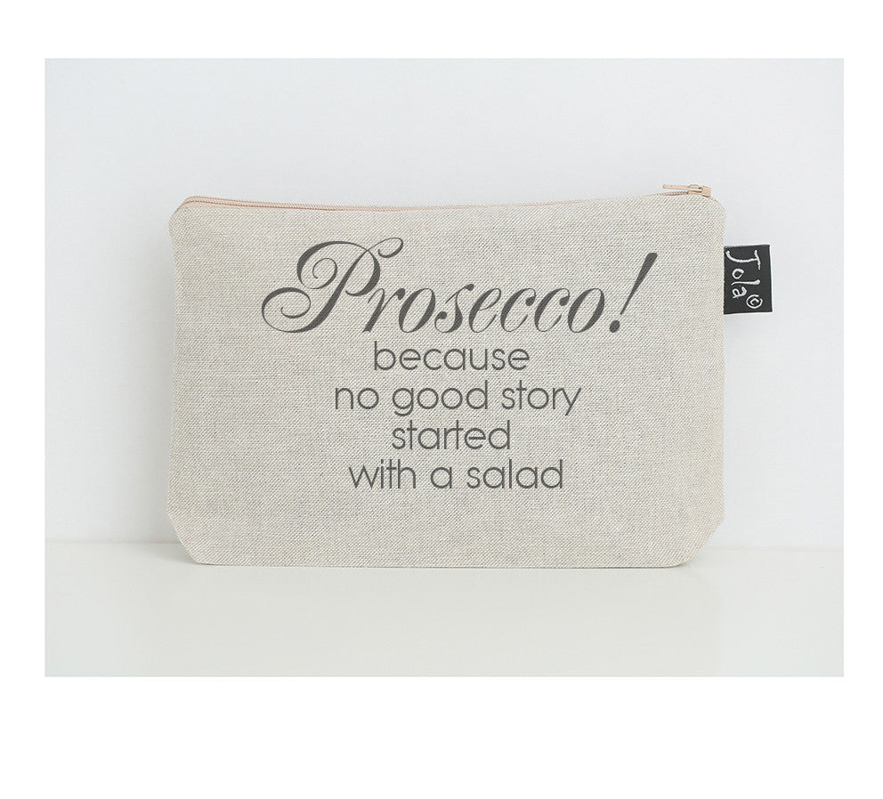 Prosecco salad small make up bag - Jola Designs