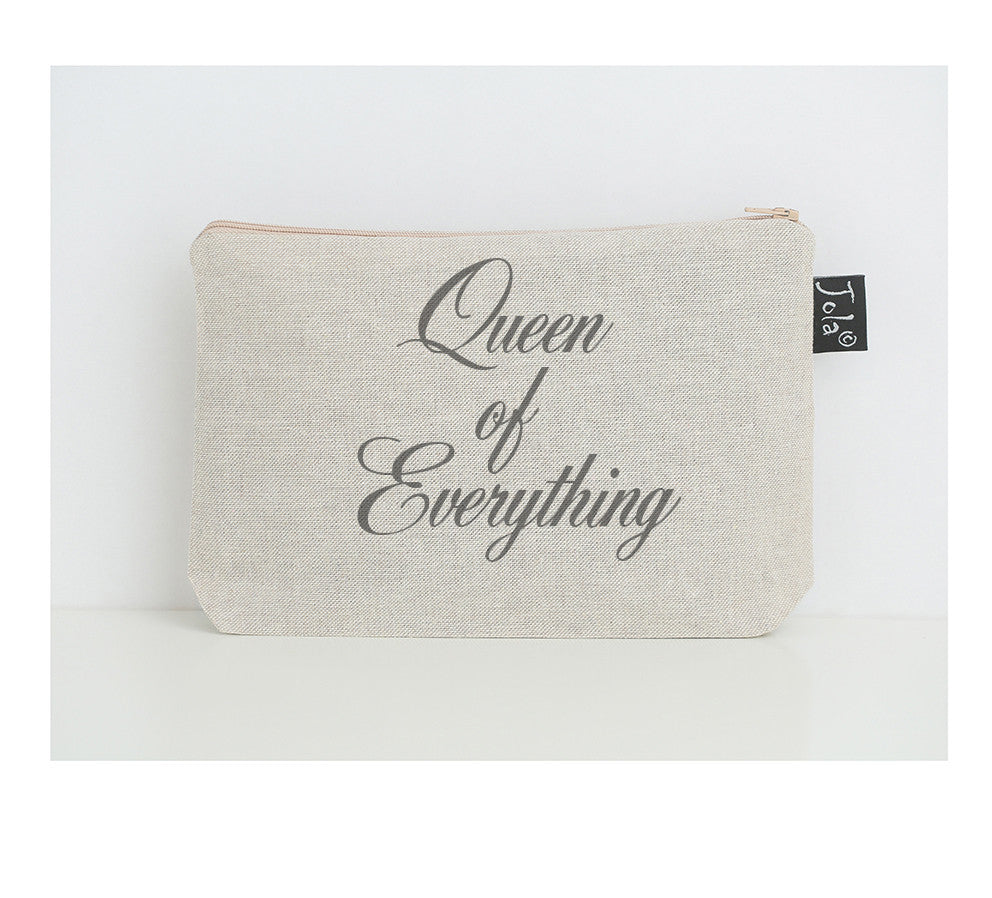 Queen of Everything small make up bag - Jola Designs