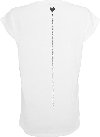 Cotton Cuffed T Shirt Braver Quote