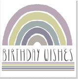 Birthday wishes Rainbow stripe square card