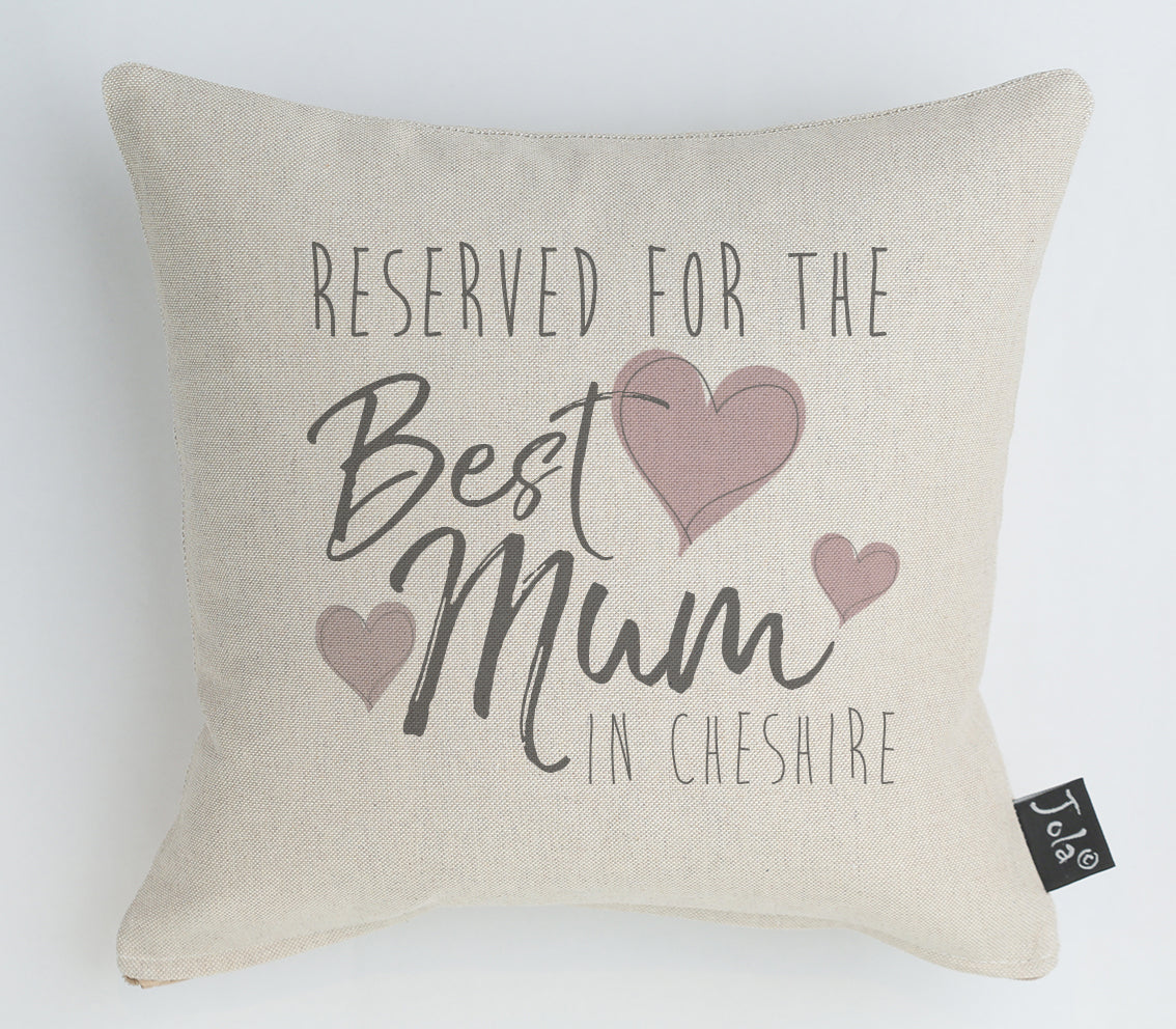 Personalised Best Mum Blush heart City cushion