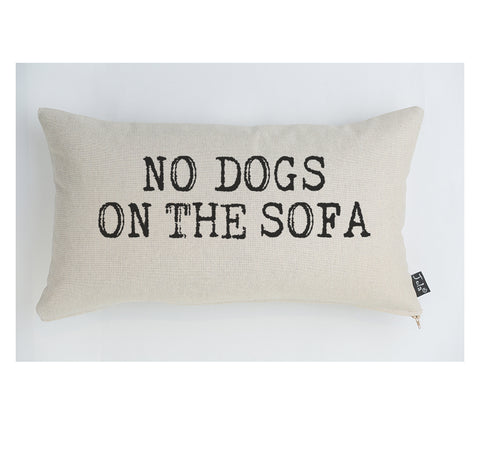 Retro No Dogs on the sofa cushion