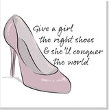 Right shoes square card red