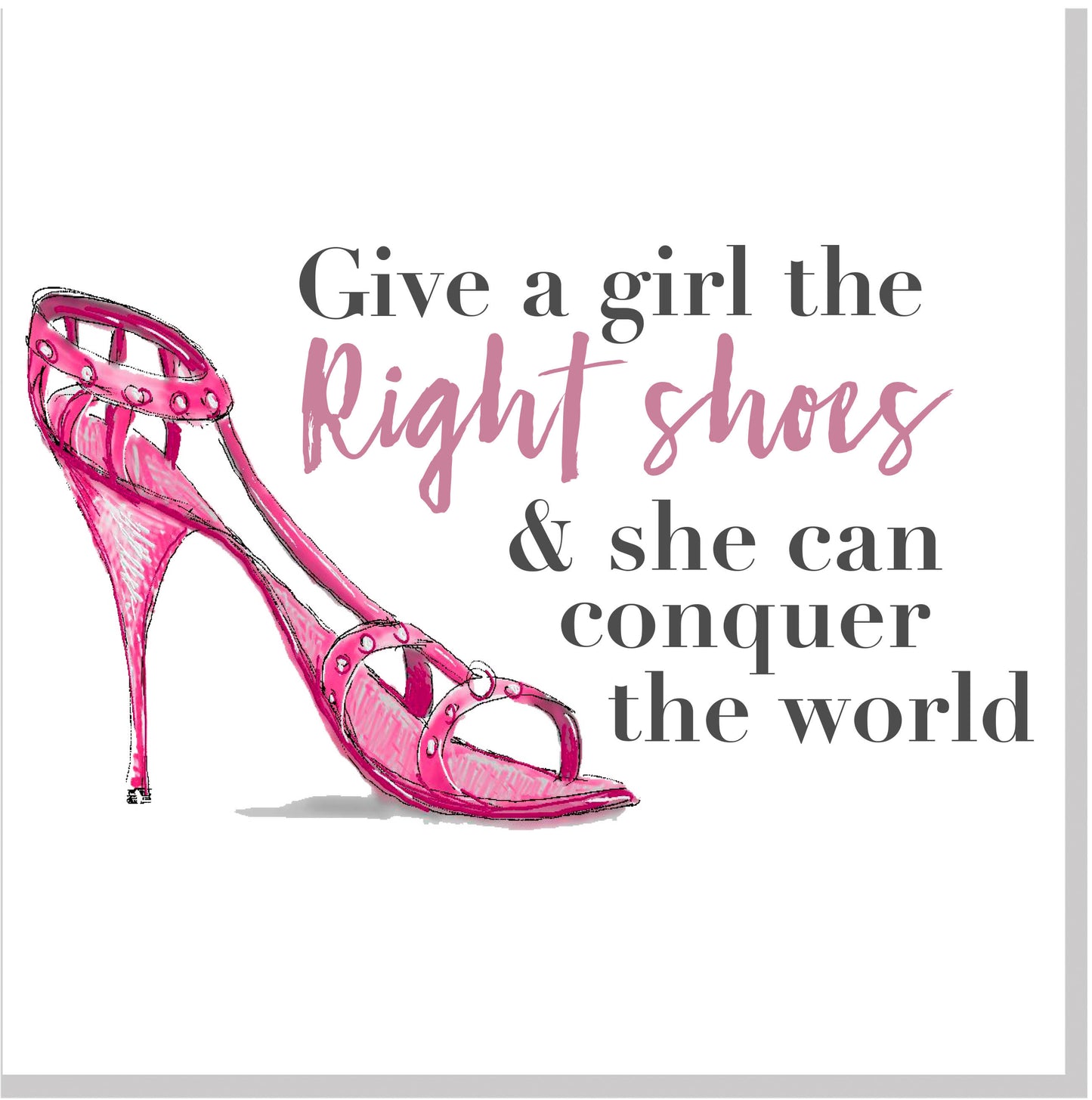 Right shoes square card pink