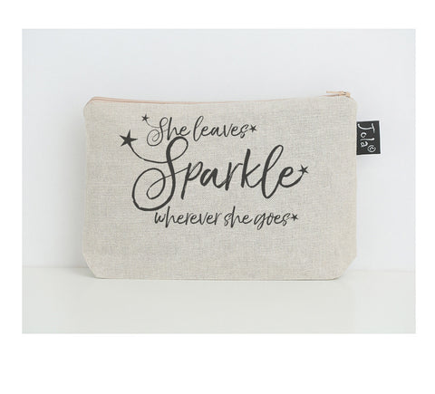 She leaves sparkle stars small make up bag