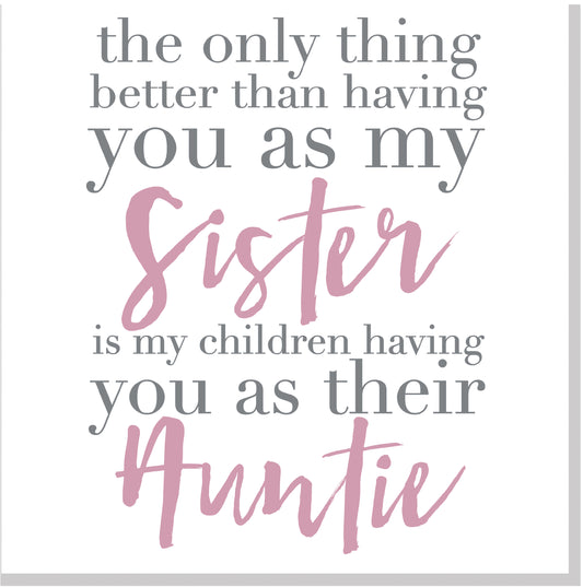 Sister Auntie  square card