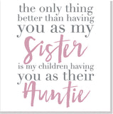 Sister Auntie  square card