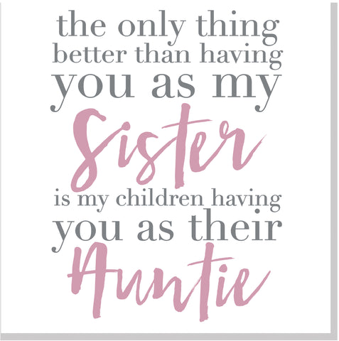 Sister Auntie  square card