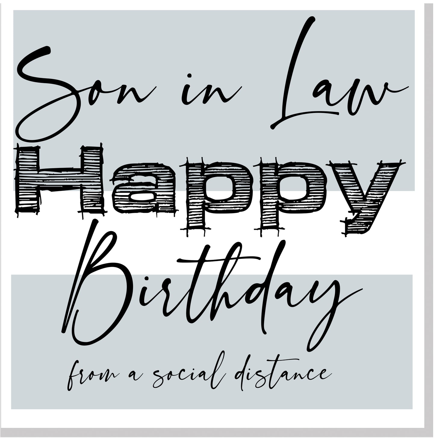 Son in law social distance Birthday card