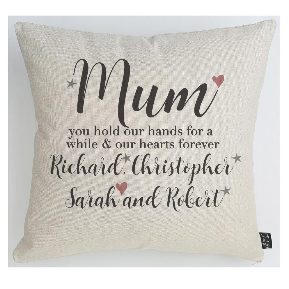 Mum hearts forever large cushion