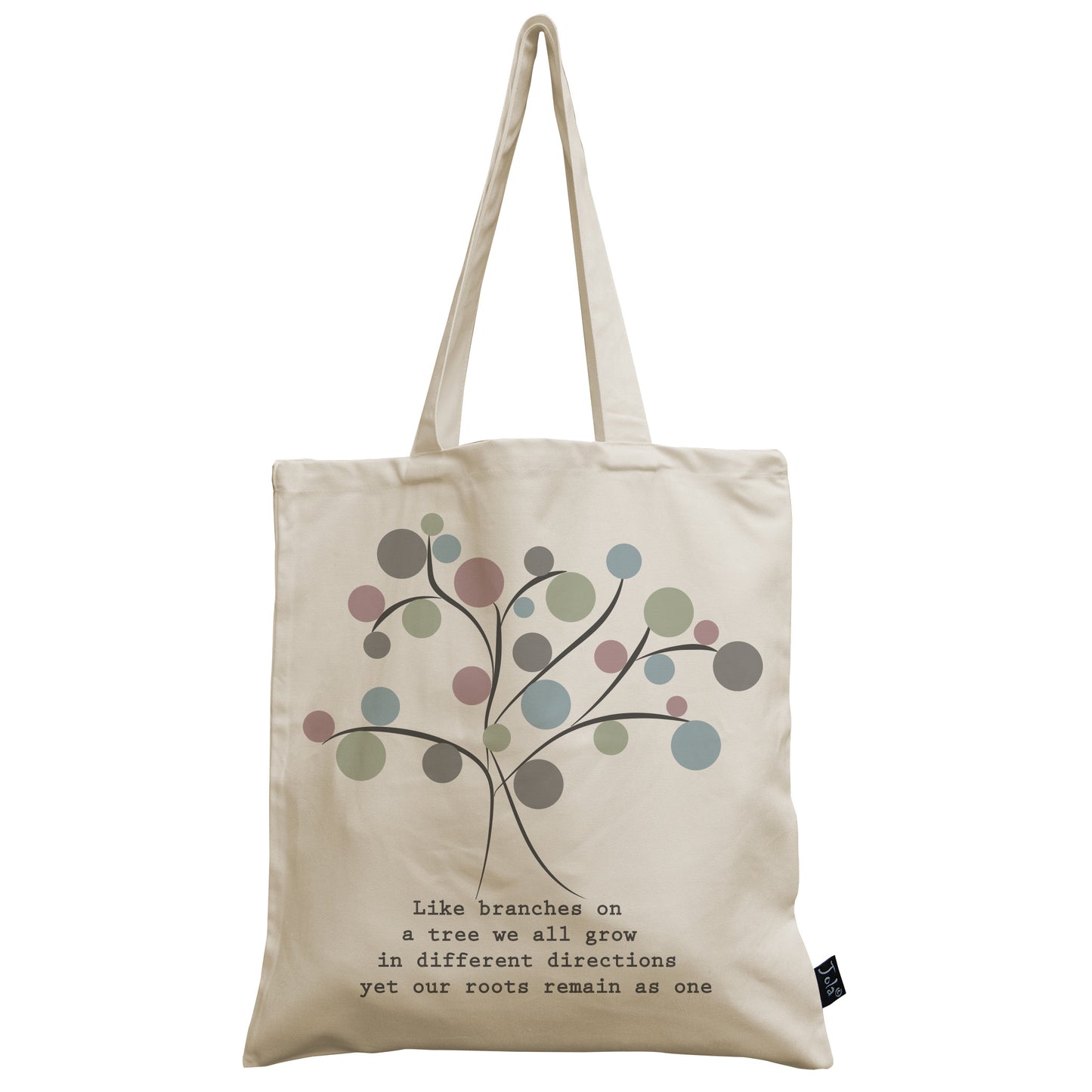 Spotty Family Tree canvas bag