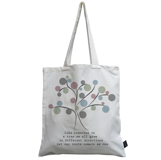 Spotty Family Tree canvas bag