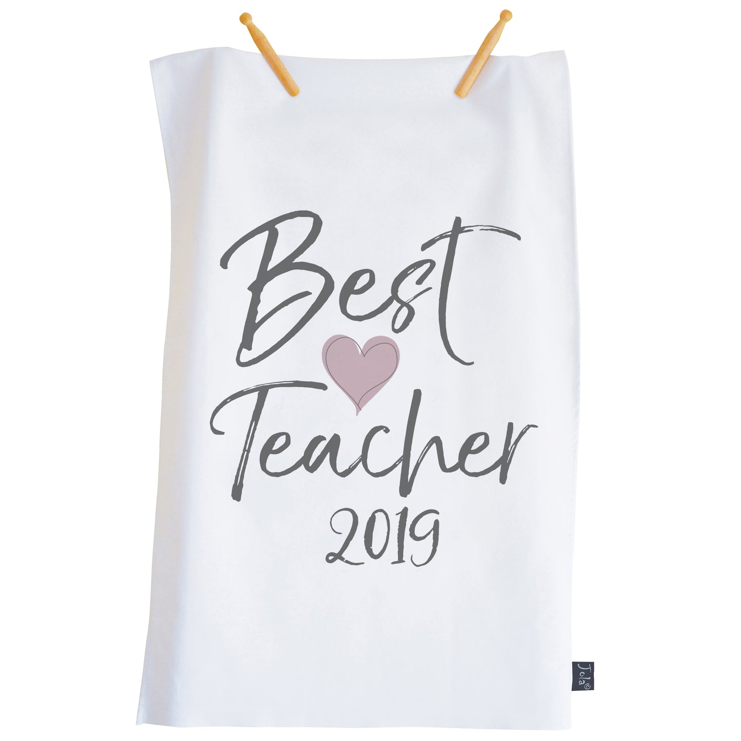 Best Teacher 2019 pink heart tea towel