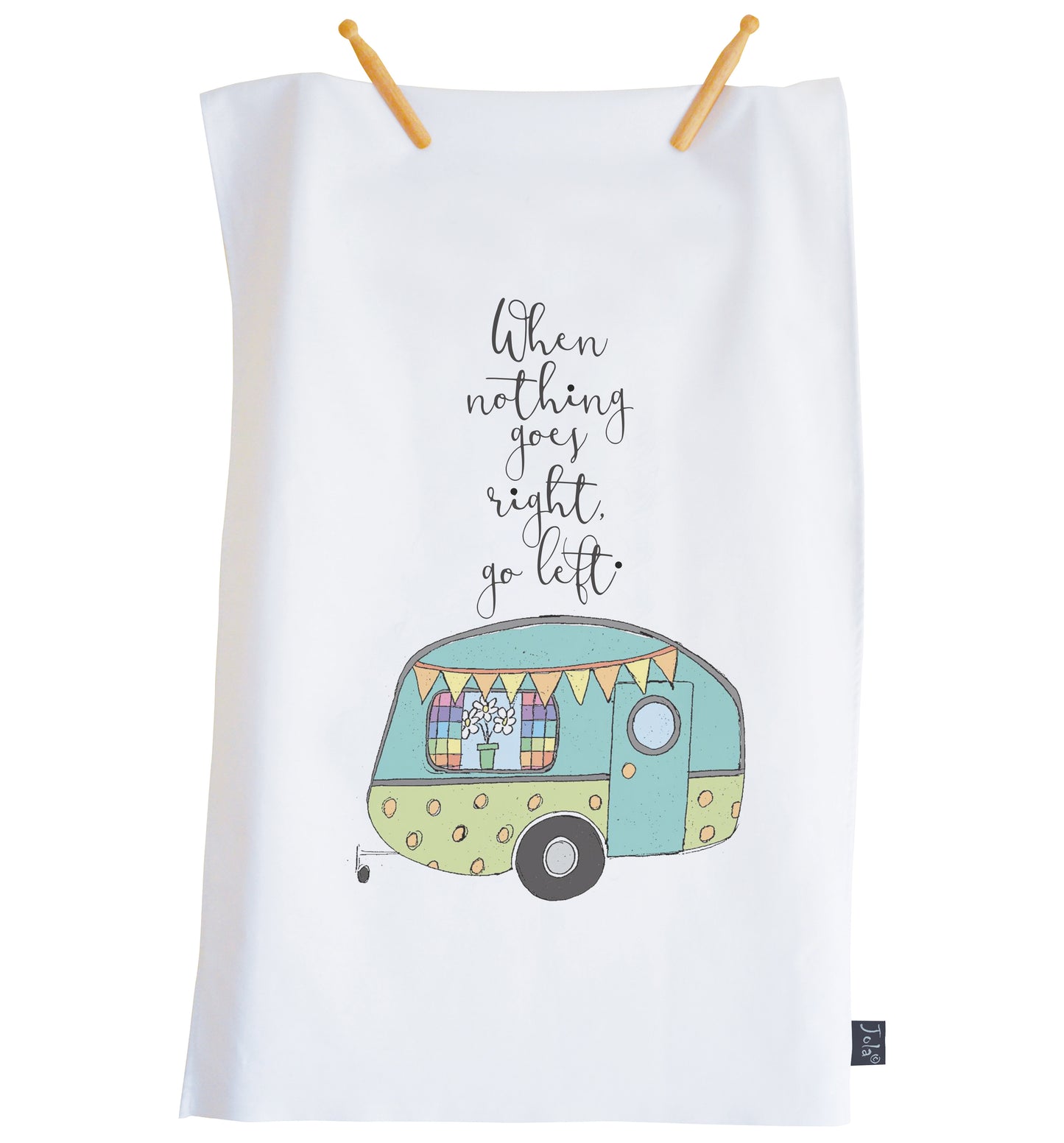 Tea Towel Caravan Go left - Jola Designs