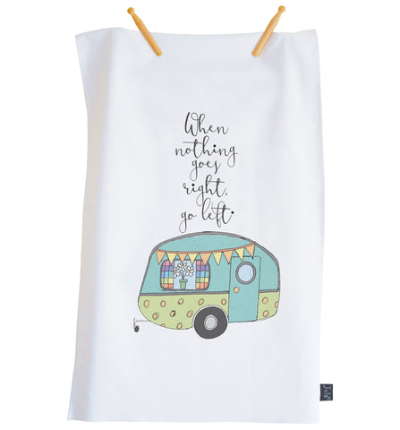 Tea Towel Caravan Go left