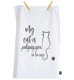 Cat Judging you Tea towel